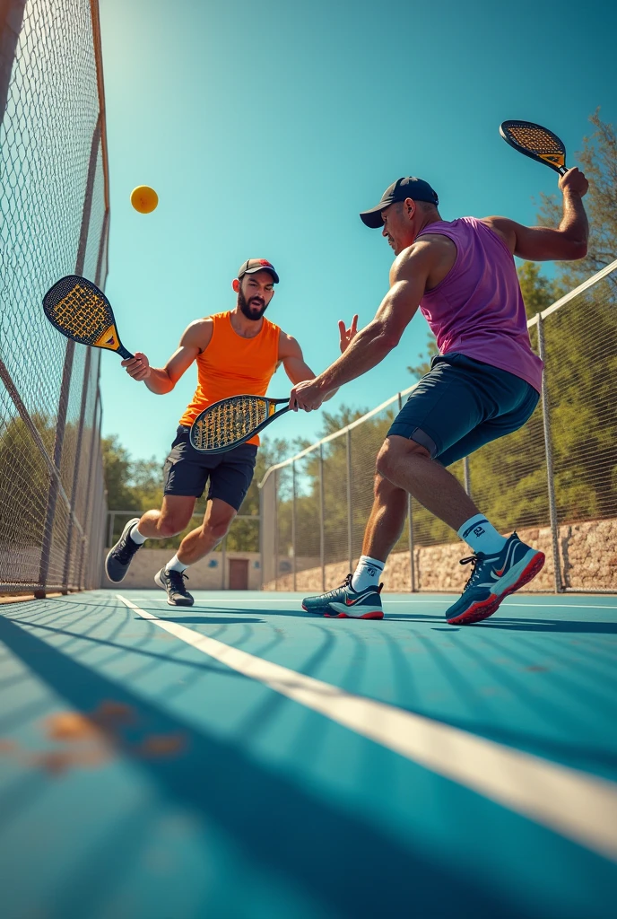 Padel racket, porongo ball playing 