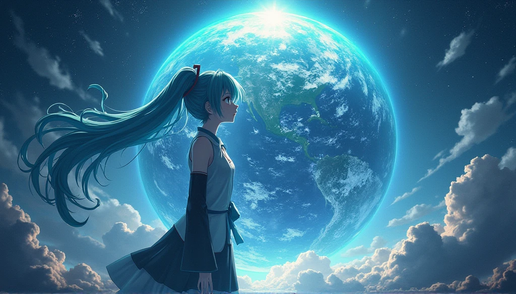 Distorted World miku hatsune,Looking at the Earth Anime detail