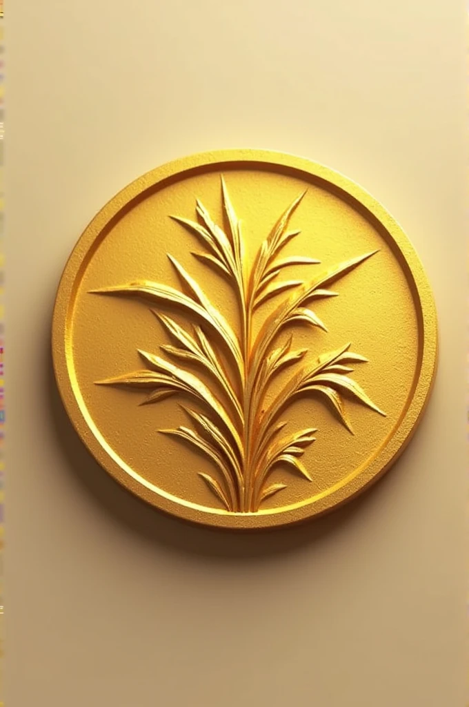 Gold coin with sugar cane stamped on it