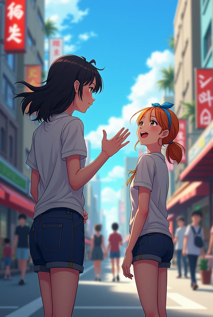 A anime character calling his friend 