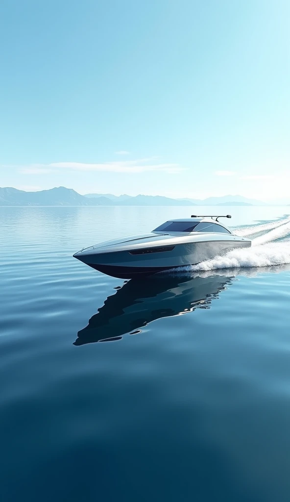 Very fast boat and calm sea 