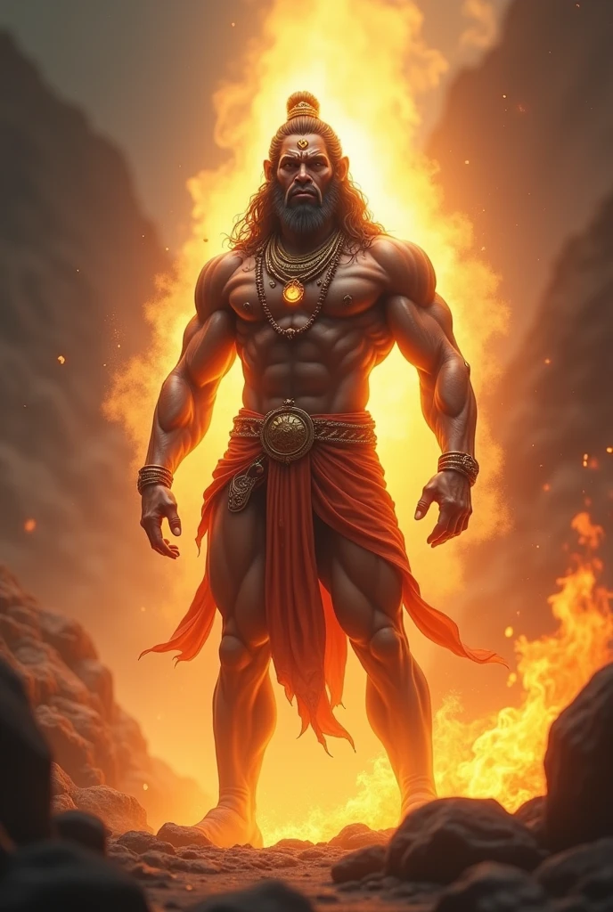 Lord Hanuman glow lighting. Background blur