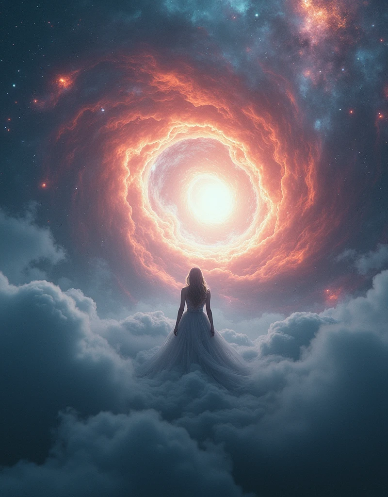 (Solo) Unbelievably Spectacular Cloud Emergency Scene Sophie Turner in Space Clouds, Fractal Nebula Bundle, Space, Celestial, Universe, Vibrant Living Entity, Whirlwind, Rotating, Unreal, High Contrast, Symbolism, Magical, Mystical, Mystical, Hyperreal, Oversaturated, Colorful, 8K