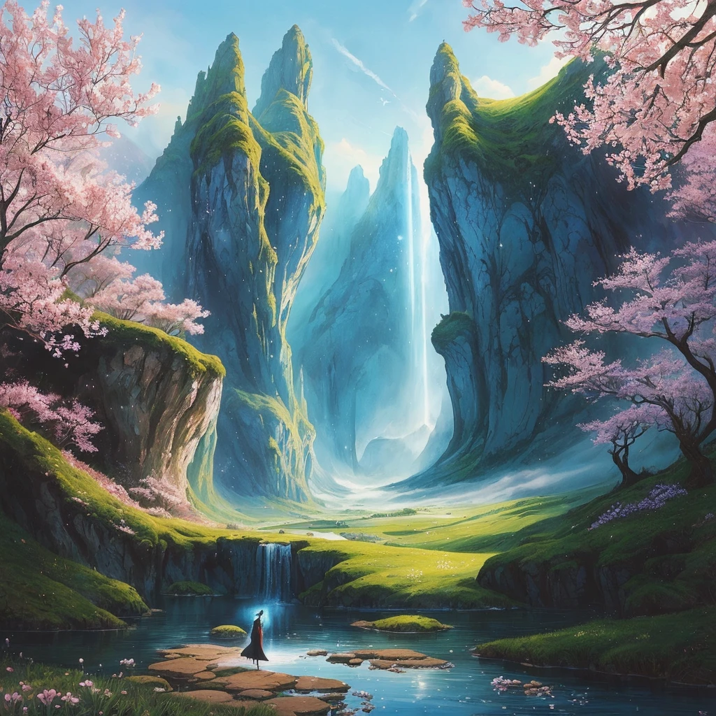 há muitas pessoas em pé num campo com flores, fantasia fairytale story, [[fantasia]], no estilo artístico de bowater, arte de conto de fadas, realistic fantasia illustration, fantasia art style, fantasia painterly style, beautiful fantasia art, romantic storybook fantasia, medieval fantasia art, inspirado em Magali Villeneuve, fantasia illustrations, very beautiful fantasia art