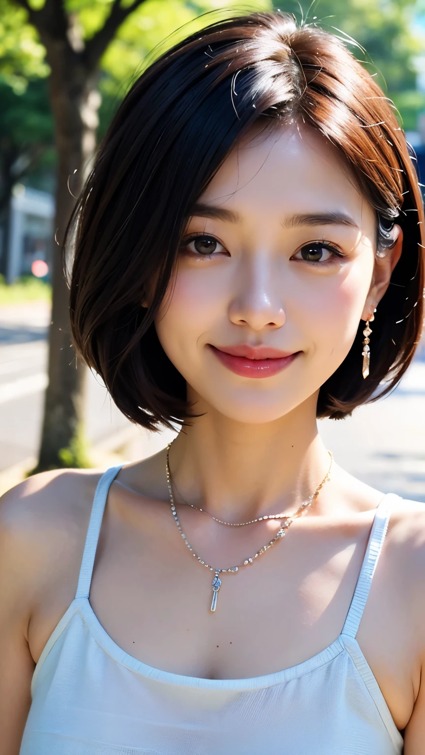 Random posture、mix4、(8K、Raw photography、top-quality、masterpiece:1.2)、(realisitic、Photorealsitic:1.37)、1 girl in glasses、cute little、A city scape、natta、Sateen、Wetty、profetional lighting、photon maping、Radio City、physically-based renderingt、、Gradient Black Color Hair、、white hair、short-hair、bob Haircut、a handsome、girl with、Tight Dress、a necklace、top quality picture、hight resolution、1080p、(clearface)、(Detailed face description)、(Detailed hand description)、 (masterpiece), (Exquisite CG), extreme light and shadows, dishevled hair, The work of the master, abundant detail, (Fine facial features), (Highest quality images), (masterpiece), (A detailed eye),,Fine clavicle、above waist、sideways Facing、Laugh、tiny chest、big butts、cowboy shot、Turn your buttocks、waistline、Bring your arms to your chest、cleavage of the breast、huge tit、
