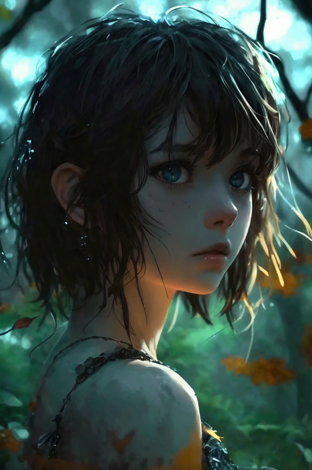 stalker, fullbody, Masterpiece, best quality, (highly detailed CG unity 8k wallpaper), (best quality), (best illustration), (best shadows), highly detailed((best quality)), ((masterpiece)), (detailed),masterpiece, best quality, fullbody, photorealistic, stunning innocent symmetry face, emotional, cute teenage girl in the distant, fullbody, stalking a girl throughout a forest,terrified, terrifying dark and creepy night,stalking in the distant, secluded