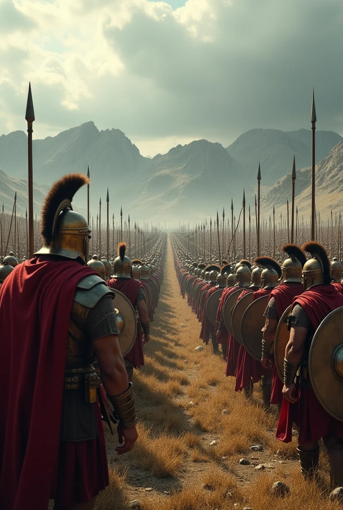 Create an image of two medieval armies with more than 10 thousand men, one is the sparta army and the other is the vikings army they both are in battle against each other 