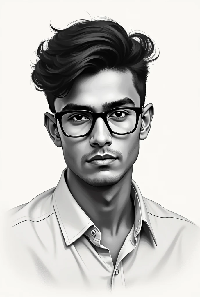 Young modern arrogant Indian
1 boy with spectacle sketch image