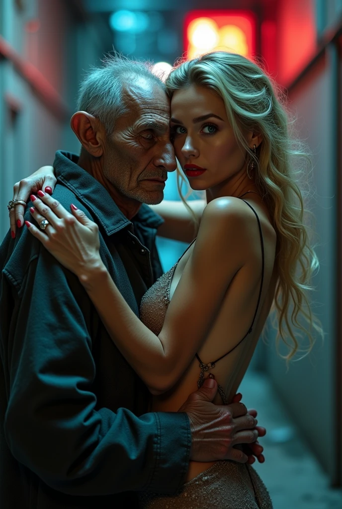 russian blue eyes hugging ugly grandfather very slim old Man beggar homeless person nsfw ugly face with torn and dirty clothes, you can clearly see my high cheekbones and defined jawline. My nose is and cute, complimenting my features nicely. And those full, luscious lips red lipstick neon light cupercity, sideview cleavage blonde hairs biggest size lips ig boobs big fake lips red lipstick big pub Backless Fashion Design Dress, Without Lingerie & Underpants, Women's Sexy Clothing.Erotic Cut-out Slip Dress, Hot Backless Halter Bodycon Dress, Women's Sexy Lingerie, xposed breasts woman, full body,Old man with ugly and wrinkled face, girl exciting, hotwife cuckold, motel, sex, young beautiful girl and two old men, young sexy girl between two old men, in Club party