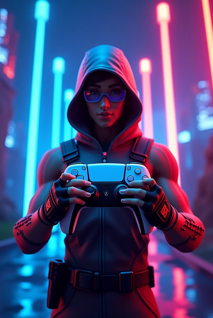Profile picture with PS5 controller Fortnite blue red led and below the name WILD_Swatty_eric