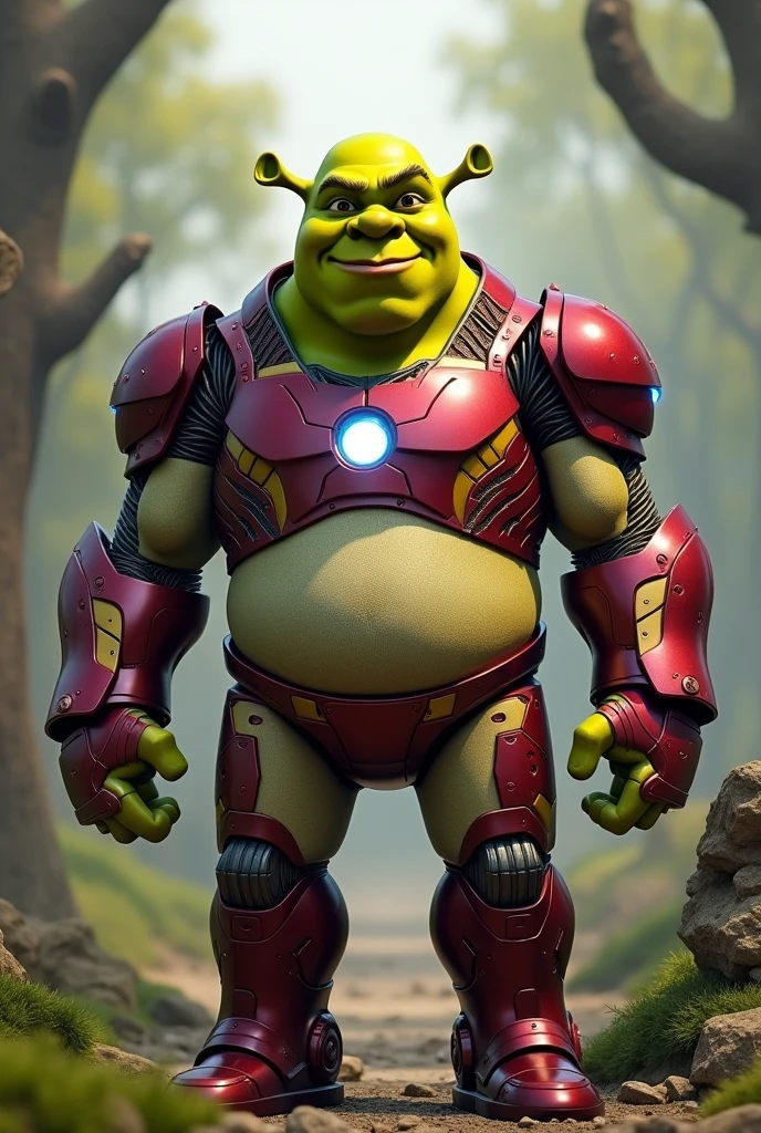 shrek dressed as iron man 