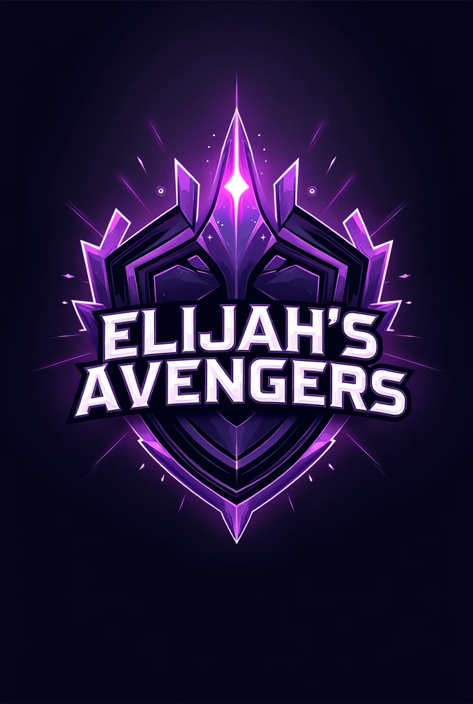 Create a black violet logo but violet is the main color for intramurals unit 1 Elijah’s avengers make it cool no face or no character just pure logo with cool design and add cool paterns on it. Put  the words “UNIT 1 ELIJAH’S AVENGERS”. The logo should be nice and very very cool for students to like. Related it to sports. Make it unrealistic and majestic that one ever has seen put the letter “Elijah’s avengers unit 1” on it