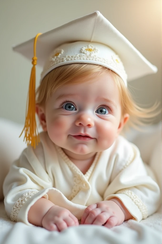 Graduation blond  wearing gown