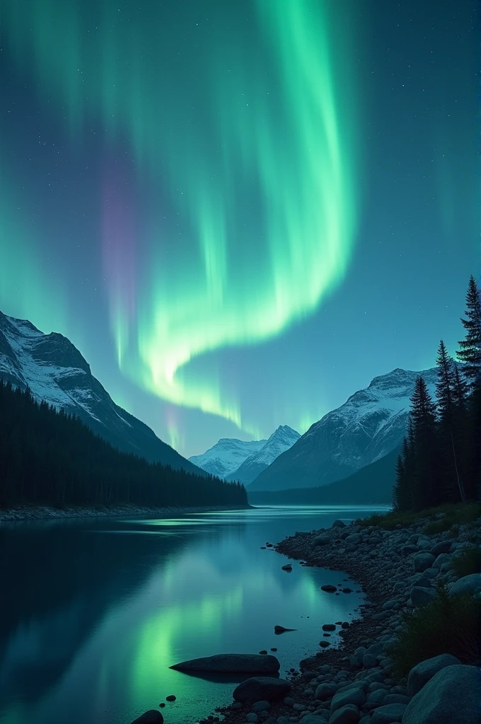 Create an aesthetic northern lights nature video