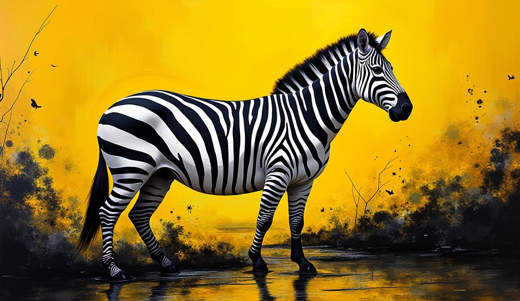 (((Do not show animals)))，Zebra stripes,然后在一个黄色background的，A painting inspired by Howard Akeley,Pixel,Abstract illusion，超现实Black and,Black and颜色，and black,Tiger Skin,Black and,Tiger Stripes,Very abstract,抽象涟漪background,the madness of mono-yellow,background