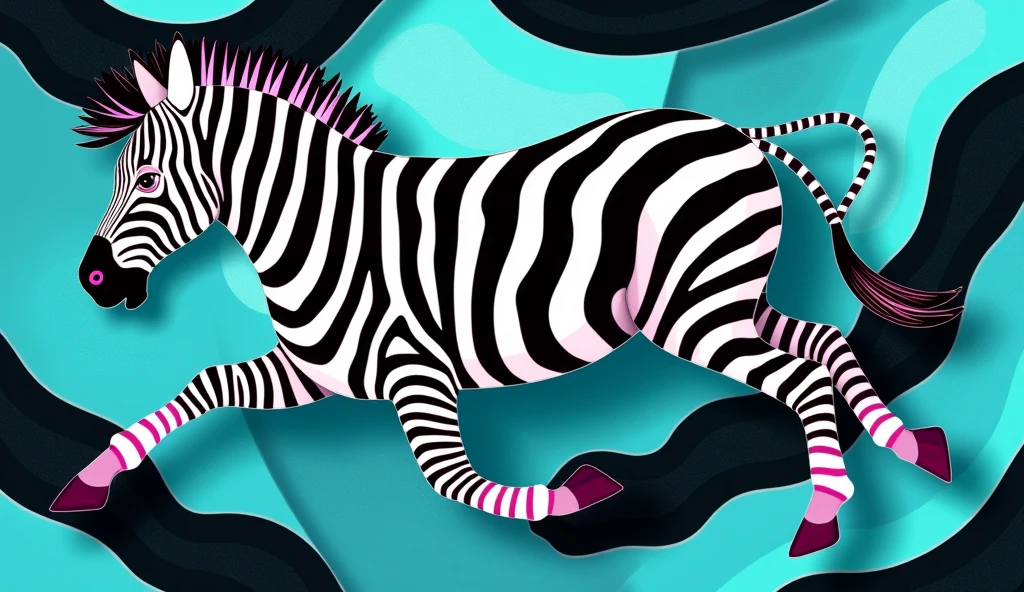 zebra print on a Cyan background with 黑色的 and white stripes, surreal 黑色的 and Cyan, 黑色的 and Cyan colors, Cyan and 黑色的, Tiger Skin, 黑色的 and Cyan, Tiger Stripes, Very abstract, Abstract ripples background, the madness of mono-Cyan,Cyans and 黑色的s, Cyan background, Cyan. Cyan, skin, Smooth organic pattern,(((No animals allowed)))