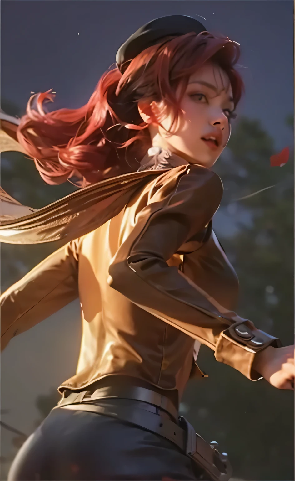 Light red hair, pink eyes, pink and white, sakura leafs, vivid colors, white dress, paint splash, simple background, ray tracing, wavy hair