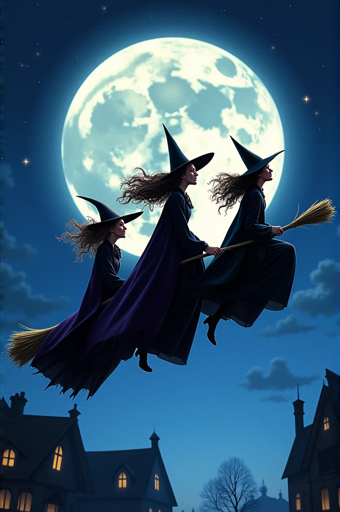 Sanderson sisters flying on the broomstick