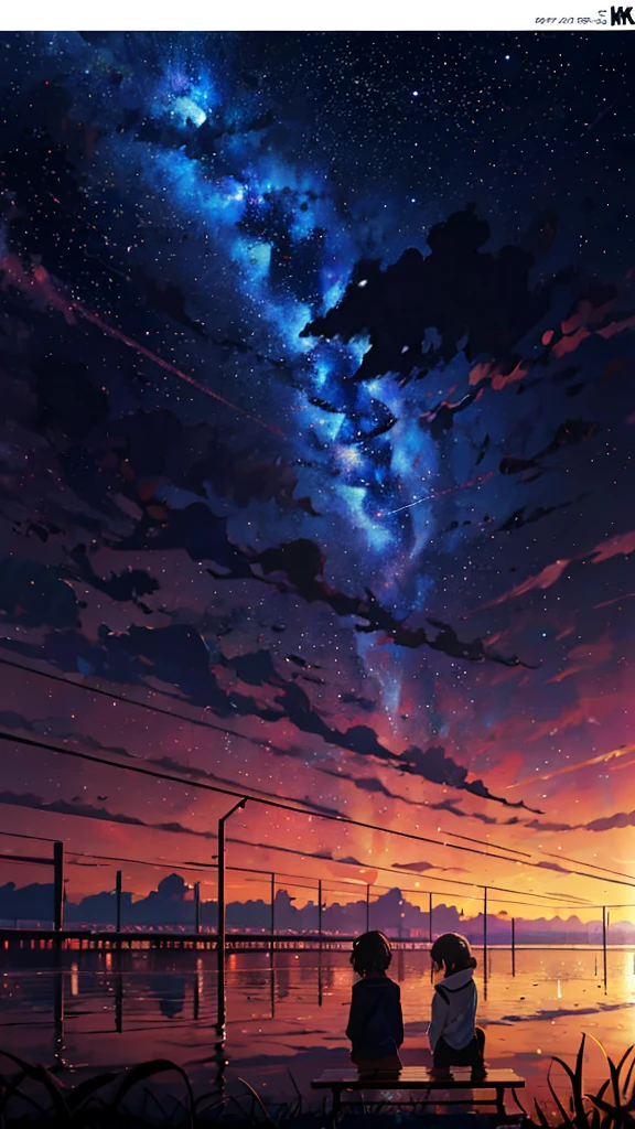 anime, the sky, stars, the bench, the milky, the stars, the sky, the stars, the bench, the milky, the stars, the, cosmic skies. by makoto shinkai, anime sky, anime art wallpaper 4 k, anime art wallpaper 4k, anime art wallpaper 8 k, amazing wallpaper, with the sky full of stars