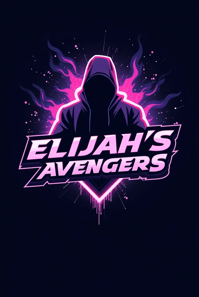 Violet black combination cool logo with The word “unit 1 elijah’s avengers” No face or no characters involved just pure logo with cool design. For intramurals. Make it very very cool for students to like. No skull or any scary faces. Make it look like a cool with fire