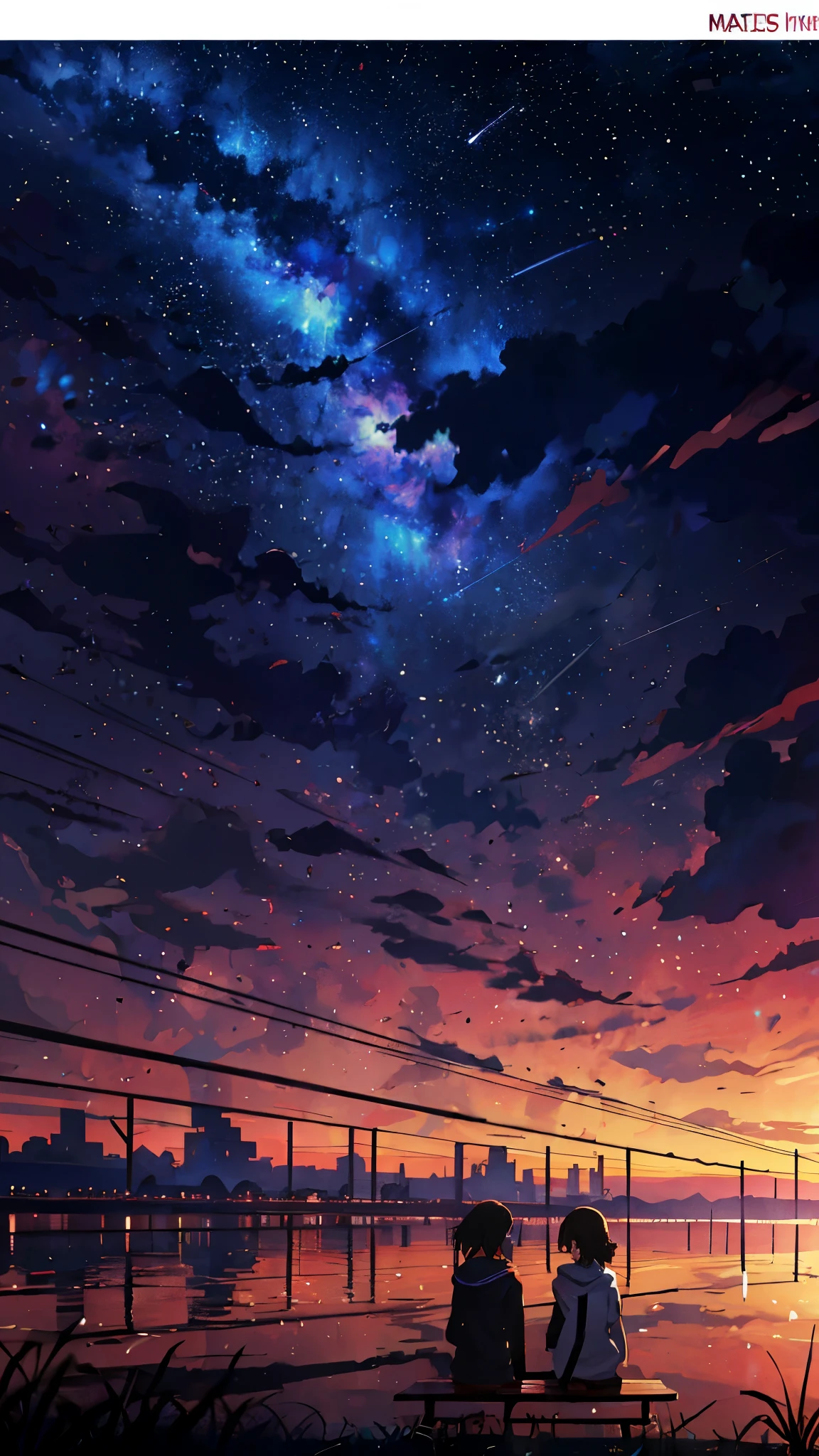 anime, the sky, stars, the bench, the milky, the stars, the sky, the stars, the bench, the milky, the stars, the, cosmic skies. by makoto shinkai, anime sky, anime art wallpaper 4 k, anime art wallpaper 4k, anime art wallpaper 8 k, amazing wallpaper, with the sky full of stars