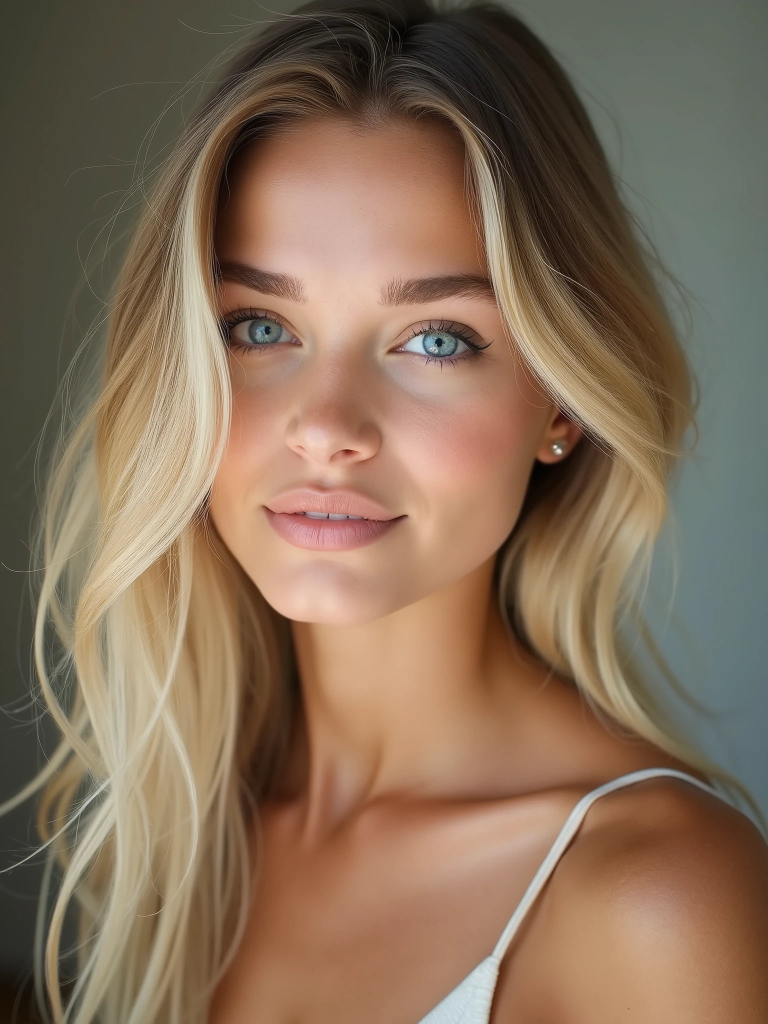 visage d'une  blonde 25 ans sexy photo réel