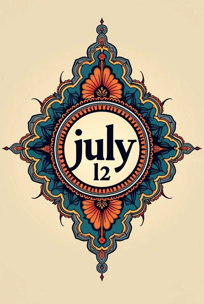 Make a Logo with then name, "July L2" written over it. Give the font Indian cultural touch and background should be indian traditional and aesthetic.