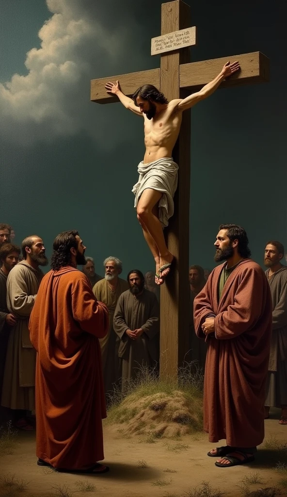 Apostle John witnessing the crucifixion of Jesus 