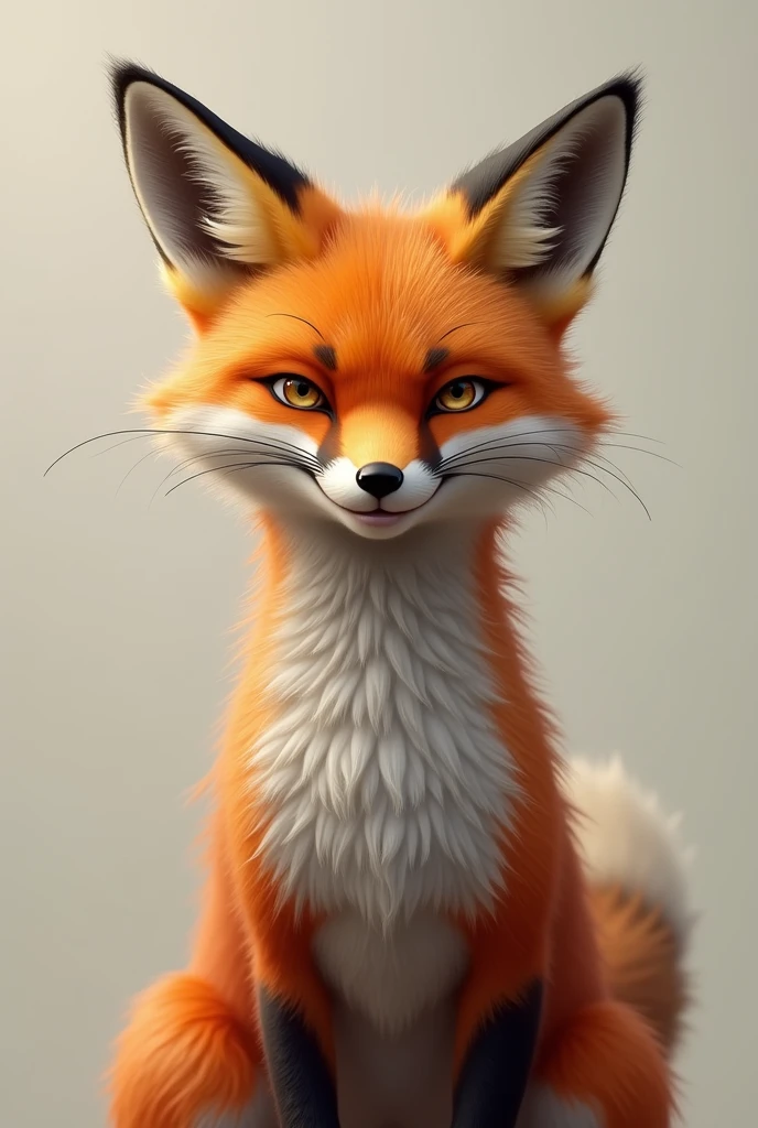 The fox smiles slyly.