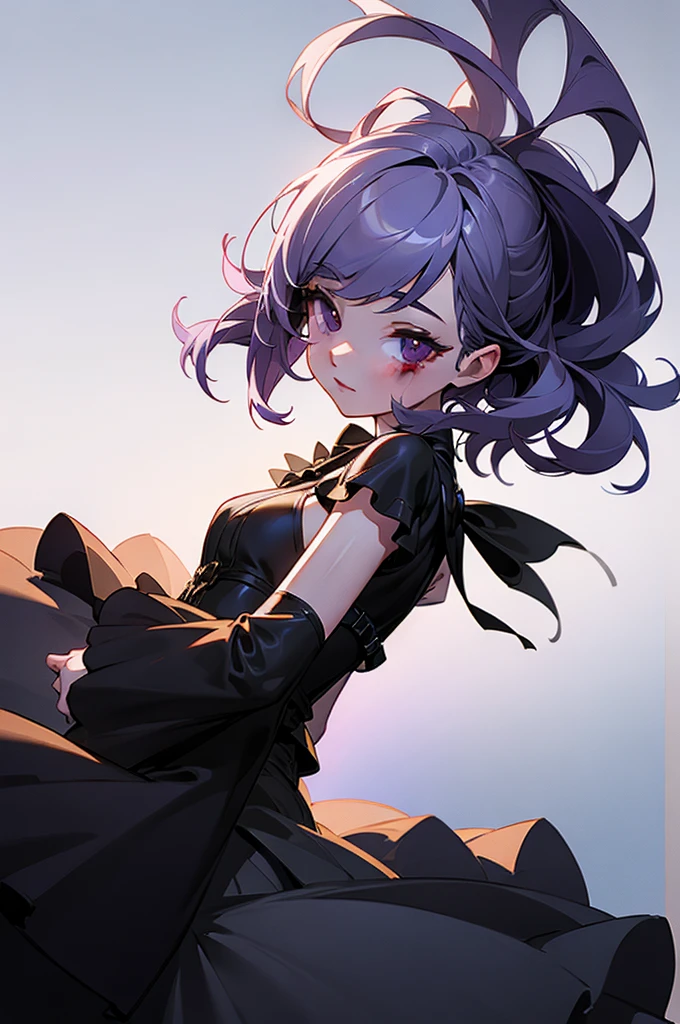 (masterpiece, 最high quality, high quality, High resolution, Very detailed)Downer,original character,Girl,Natural Light,Black and purple and white,Easy to draw,Design,