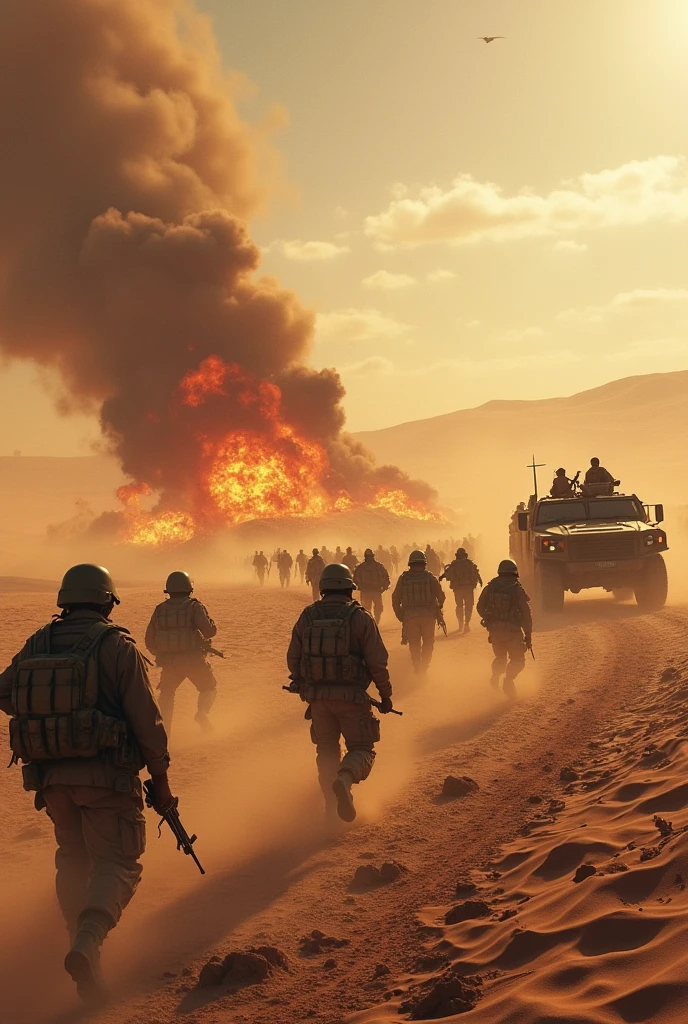 Make a war picture im desert