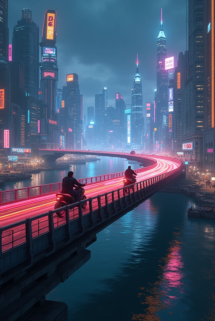 rx 100 is city in night ride bridge