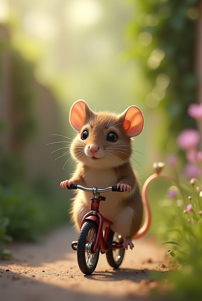 Mouse in bicycle