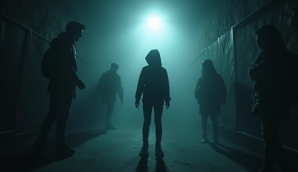 the student is screaming and the scary ghost shadows dragging the students from the legs into the darkness