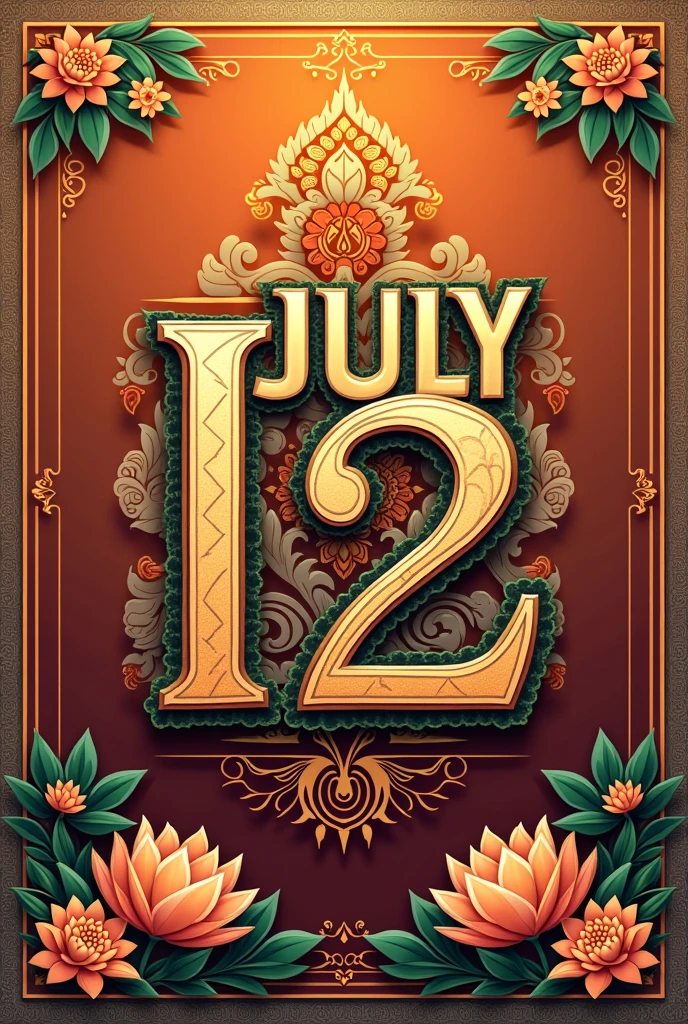 Creat a logo with the name July L2 written over it. Give indian Cultural touch to the text and indian traditional background to the logo