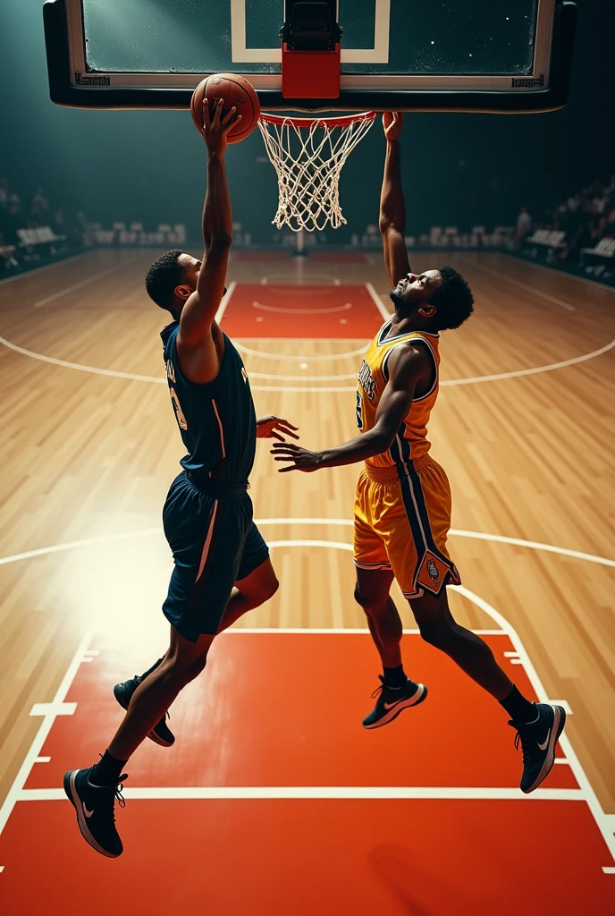 Cover photo for basketball YouTube channel
Basketball court with players dunking ball