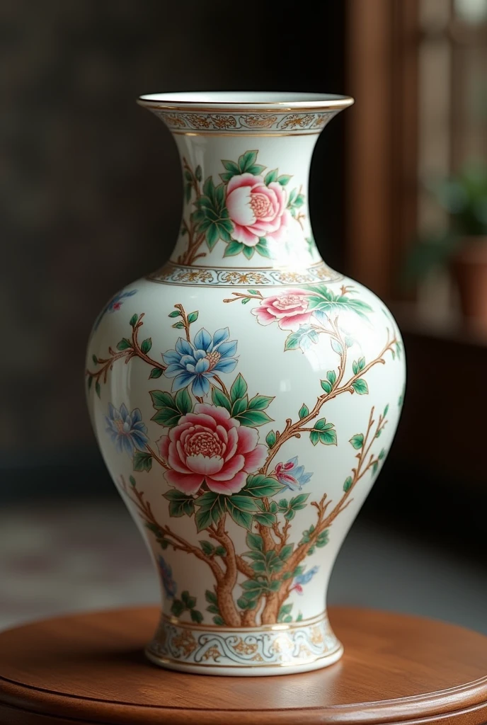 a detailed ceramic vase, detailed ceramic vase, ornate ceramic vase, intricate ceramic vase, delicate ceramic vase, high quality ceramic vase, ceramic vase with floral patterns, ceramic vase with elegant design, beautiful detailed ceramic vase, photorealistic ceramic vase, (best quality,4k,8k,highres,masterpiece:1.2),ultra-detailed,(realistic,photorealistic,photo-realistic:1.37),studio lighting,extreme detail description,professional,vivid colors