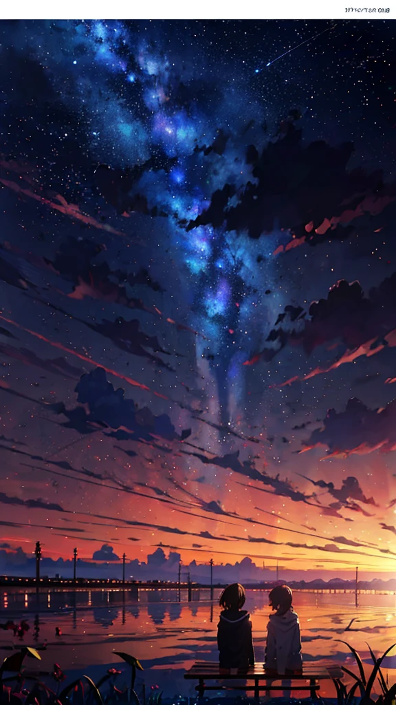 garden、アニメ, the sky, stars, the bench, the milky, the stars, the sky, the stars, the bench, the milky, the stars, the, cosmic skies. by makoto shinkai, アニメ sky, アニメ art wallpaper 4 k, アニメ art wallpaper 4k, アニメ art wallpaper 8 k, amazing wallpaper, with the sky full of stars