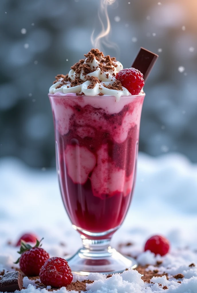 could you give me the word "winter frappes" with a red fruit and chocolate theme that looks very delicious and bottomless ( just the word)
 
