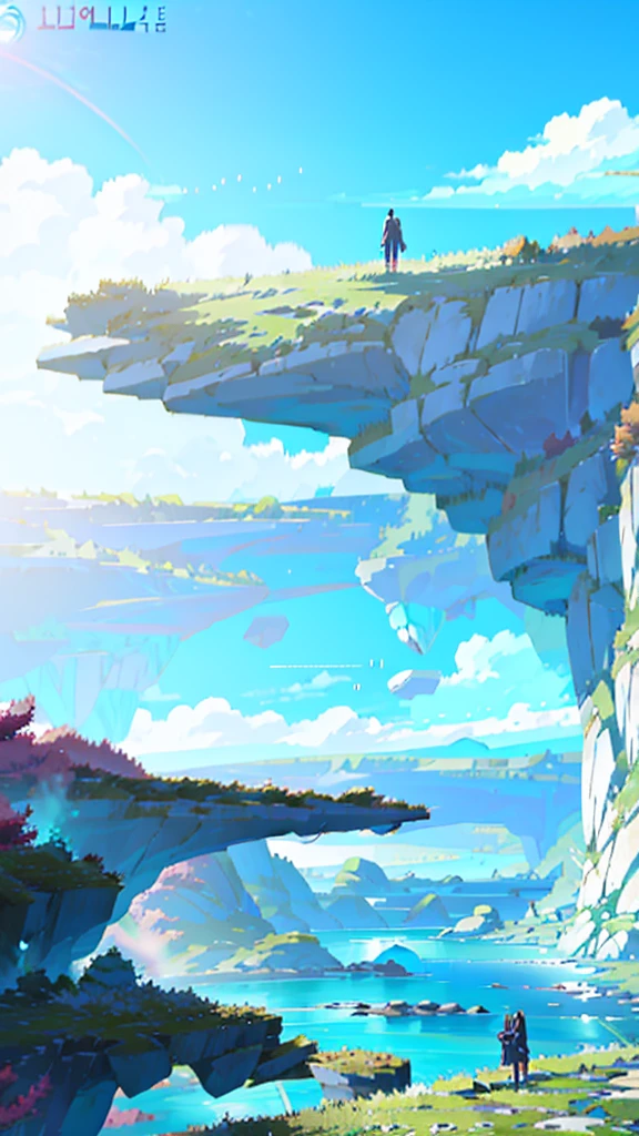 In the sea, beautiful Anime scenery, Anime scenery wallpaper, Anime scenery, Anime Nature, Anime Nature wallpap, Anime scenery, Anime Background art, Anime Background, and a girl, アニメのand a girl, Beautiful peaceful scenes in anime, Beautiful anime scene, Wallpaper Anime Blue Water, Anime cityscape, Detailed Landscape — Width 672, Landscape painting by Makoto Shinkai