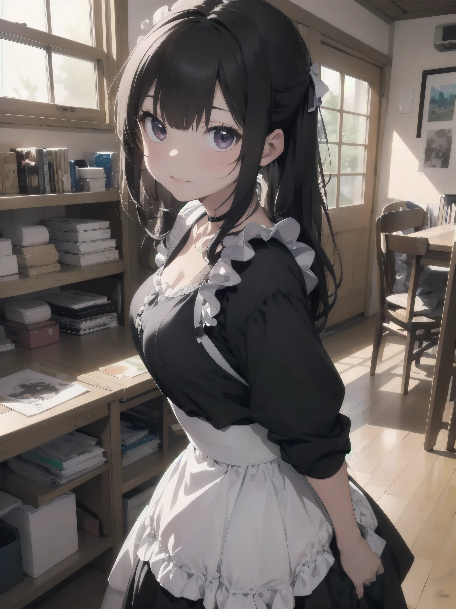 Masterpieces, cute illustration masterpieces, maids in cute poses, traditional maid outfits, solo, girls