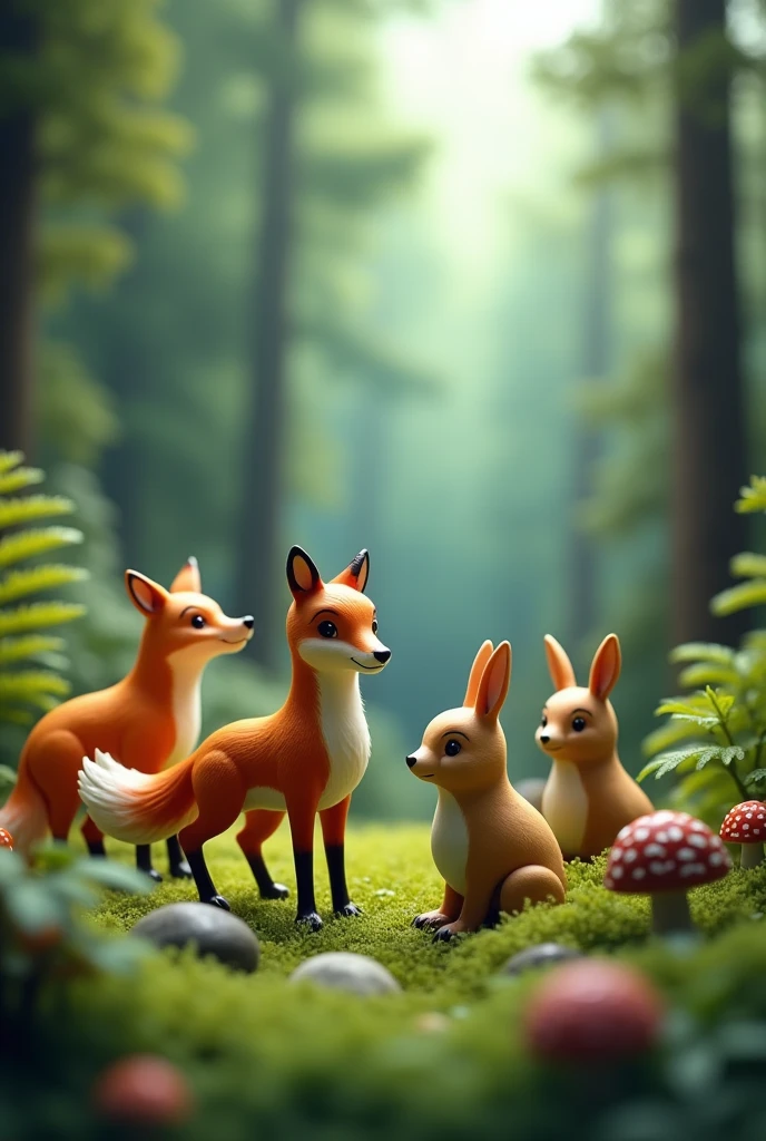 attractive wild animals toys  with forest 