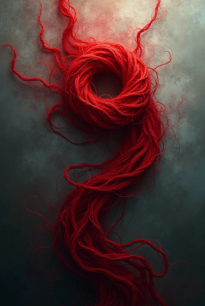 Make a cover, with the phrase The red thread can be stretched, to contract or entangle, but never break