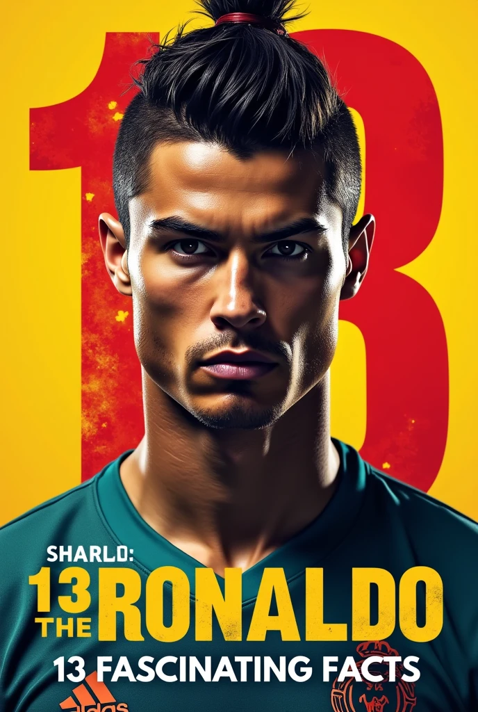 You’re a professional graphic designer specializing in creating eye-catching YouTube thumbnails that grab viewers' attention and effectively communicate the video’s content. With years of experience in understanding color theory, typography, and visual hierarchy, you know how to balance creativity and clarity in your designs.
Your task is to create a YouTube thumbnail for a video titled "Cristiano Ronaldo: 13 Fascinating Facts."
Here are the specifics about the thumbnail I want you to keep in mind:
- The thumbnail should feature a striking image of Cristiano Ronaldo that conveys his energy and charisma.
- Use bold and vibrant colors to attract viewers, but ensure that the text remains legible against the background.
- Incorporate large, easy-to-read typography for the title "Cristiano Ronaldo" and a subtitle "13 Fascinating Facts."
- Emphasize the number "13" to highlight the list format of the video content.
Please note that I want the final design to be visually appealing and suitable for a wide audience, capturing the essence of Cristiano Ronaldo and the intriguing nature of the facts presented.
Here’s how I envision it:
1. Thumbnail dimensions:
2. Preferred color scheme:
3. Any specific fonts or styles to use:
4. Additional elements (like logos, borders, etc.):
5. Image source or style preference: