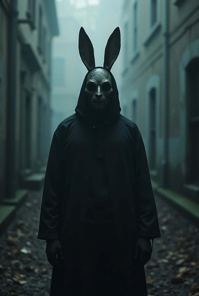 Man in rabbit mask