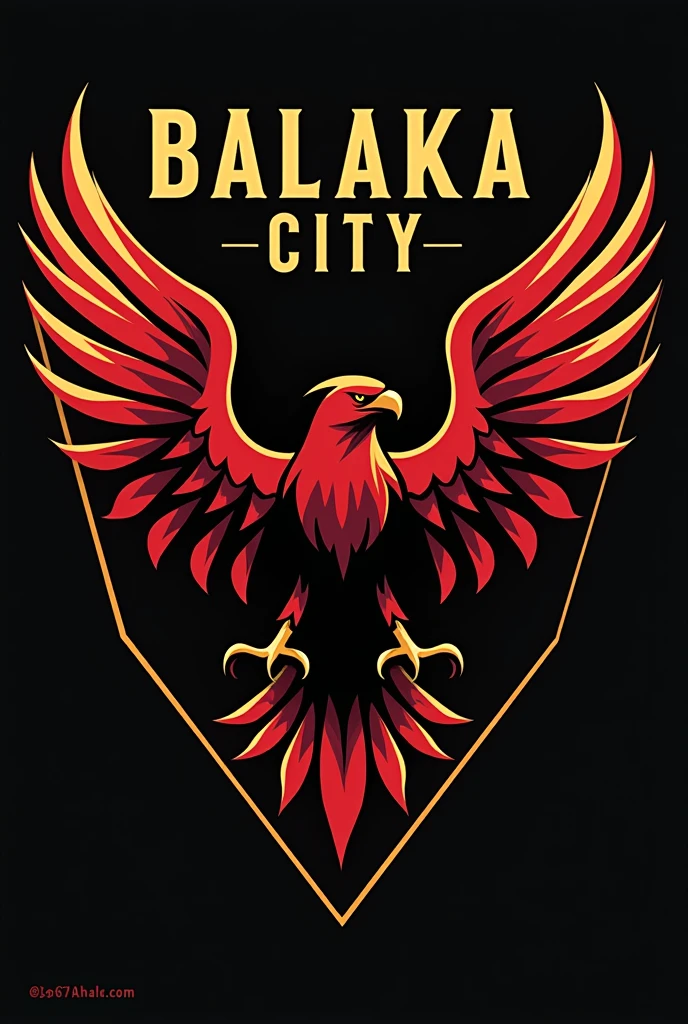 Football club logo red and black and gold name balaka city