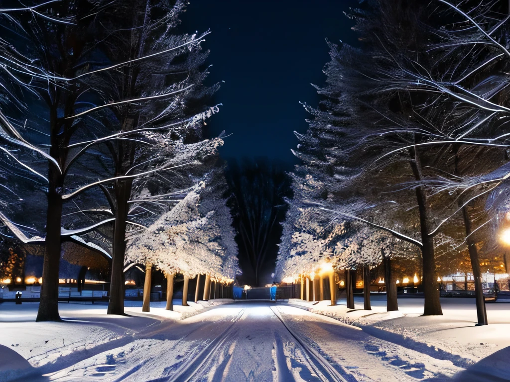 Snowy winter evening