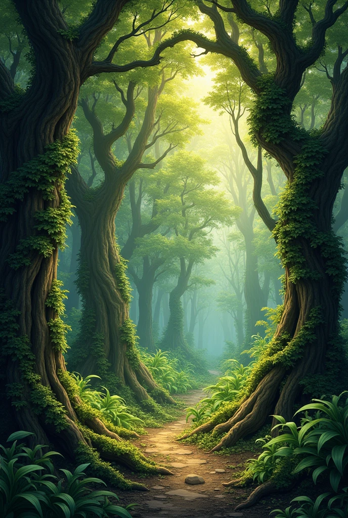 create a banner for my rpg with something like trees and vines, Written "are you ready?" 