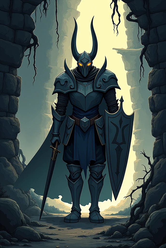 Crie um personagem estilo hollow knight 2d