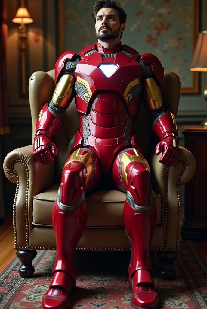 Tony Stark masturbating with a full view of his feet nsfw